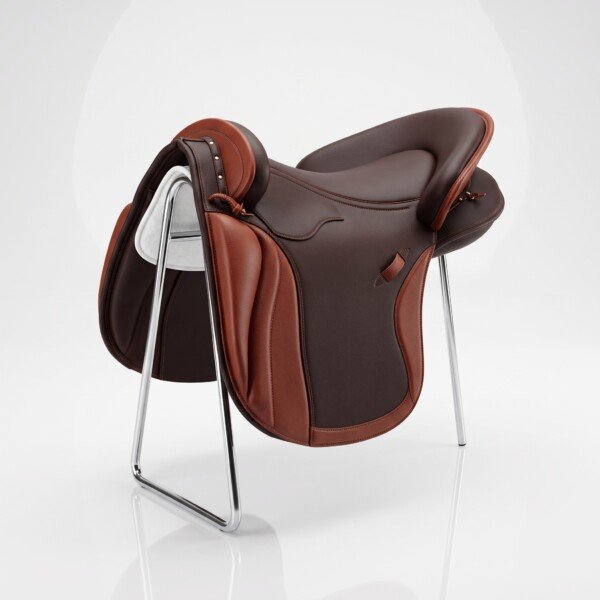 Full-PU Leather Two Tone Horse Saddle &ndash; All Purpose / Jumping Saddle